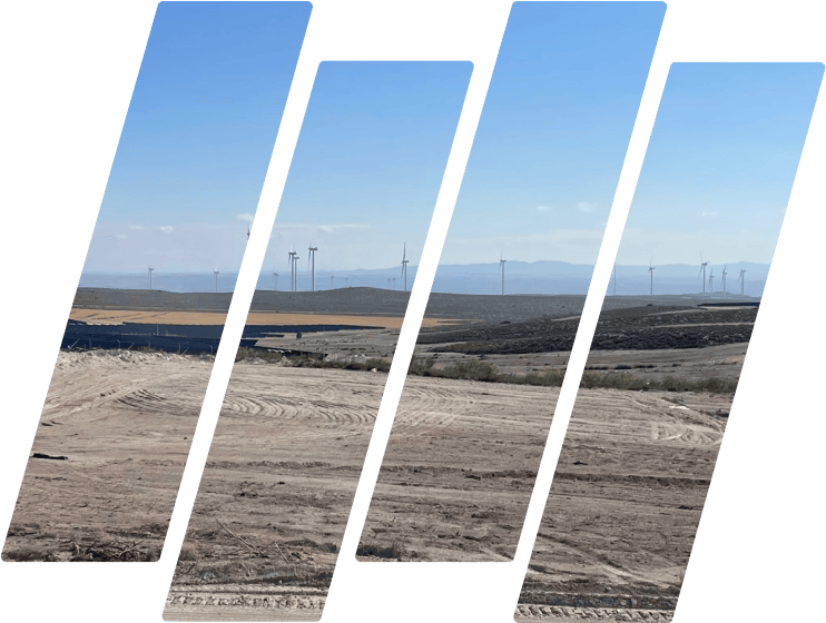 Salinas de energía eólica en Aragersa, parque eólico con generadores solares y renovables en acción.